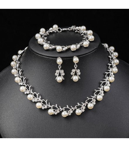 SET666 - Korean Style Bridal Pearl Necklace Set